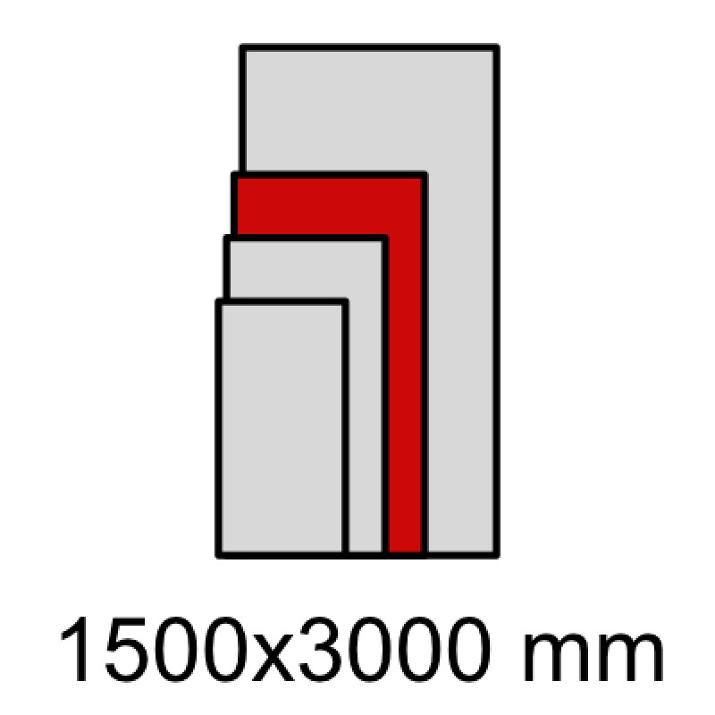 5er SET Musterblech Grossformat 3000x1500 mm allseitig
