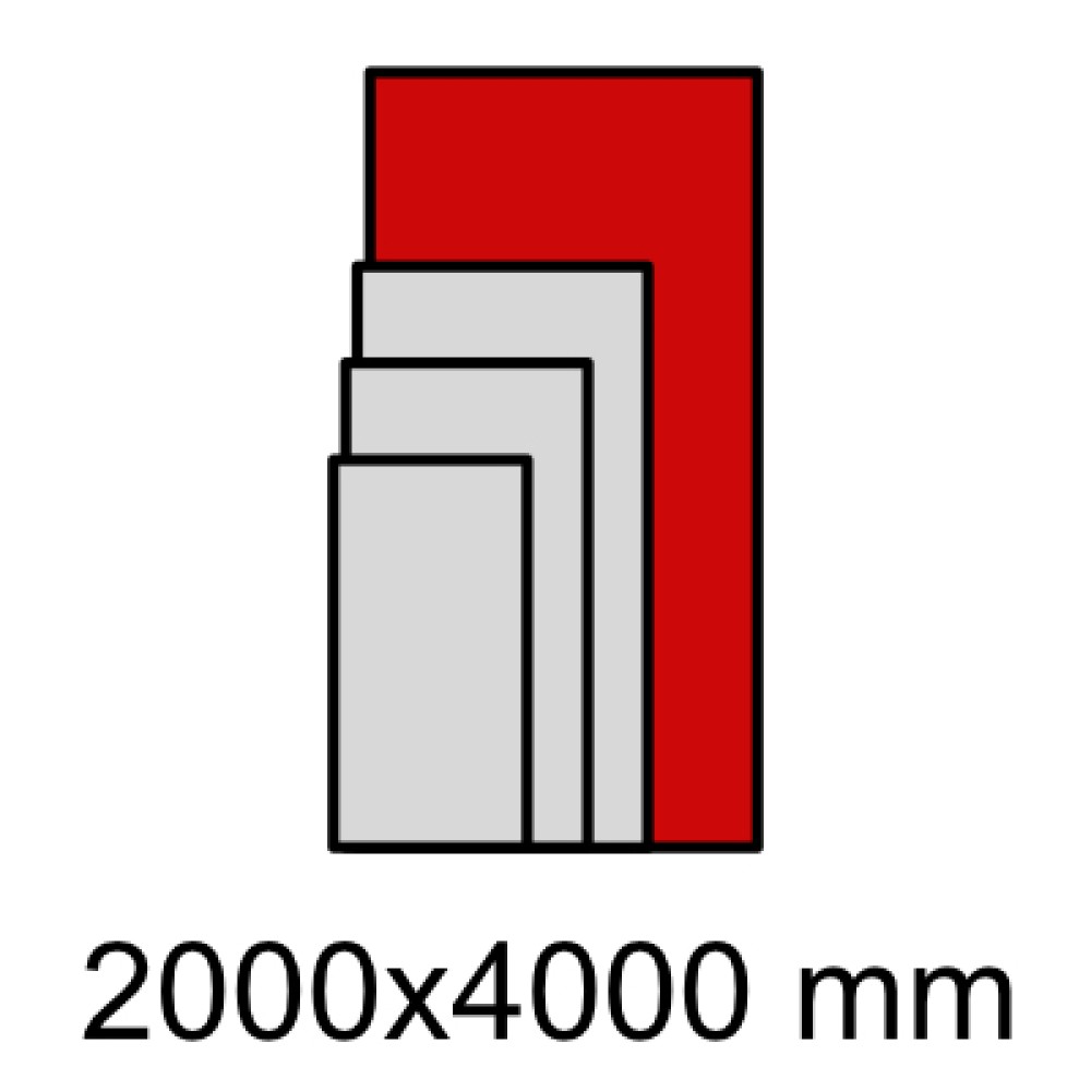 1 Stk. Musterblech Maxiformat 4000x2000 mm allseitig